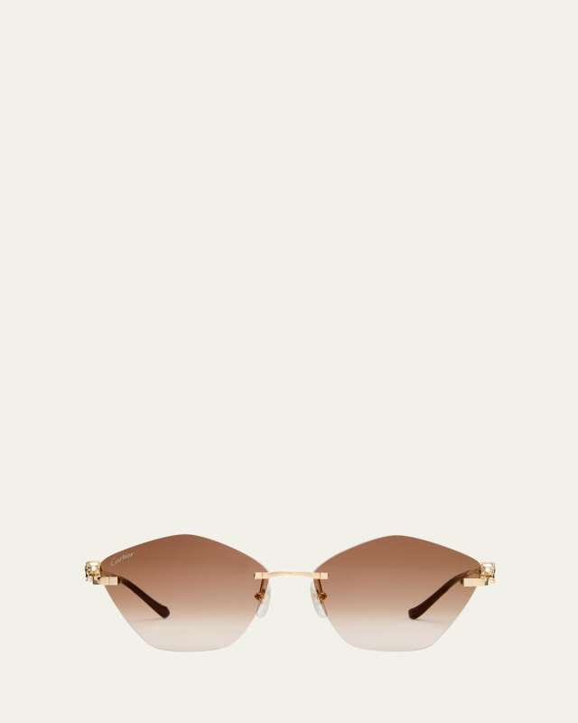 Rimless Metal Alloy Butterfly Sunglasses